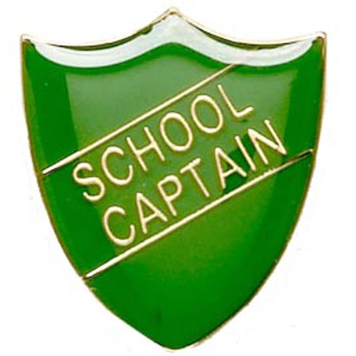 SCHOOL CAPTAIN SHIELD BADGE - 4 COLOURS - 22MM X 25MM